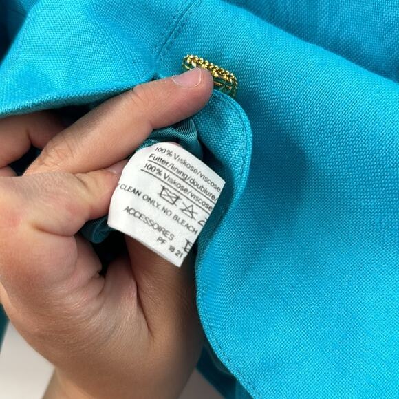 Louis Féraid light blue cropped jacket with goldtone buttons - Picture 4 of 8